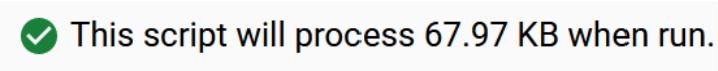 BigQuery query validator: This script will process 67.97 KB when run.